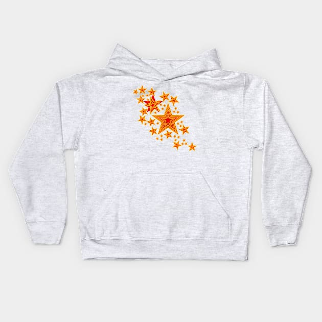 Red & orange stars Kids Hoodie by andersonartstudio